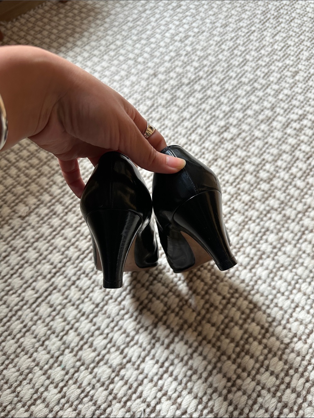 Vintage Salvatore Ferragamo Black Patent Leather Heels - Picture 4 of 5
